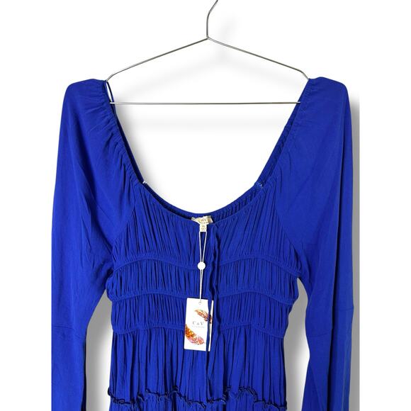 Chelsea & Violet Tiered Dress XL Peasant Boho Midi Flare Sleeve NWT - Picture 7 of 12